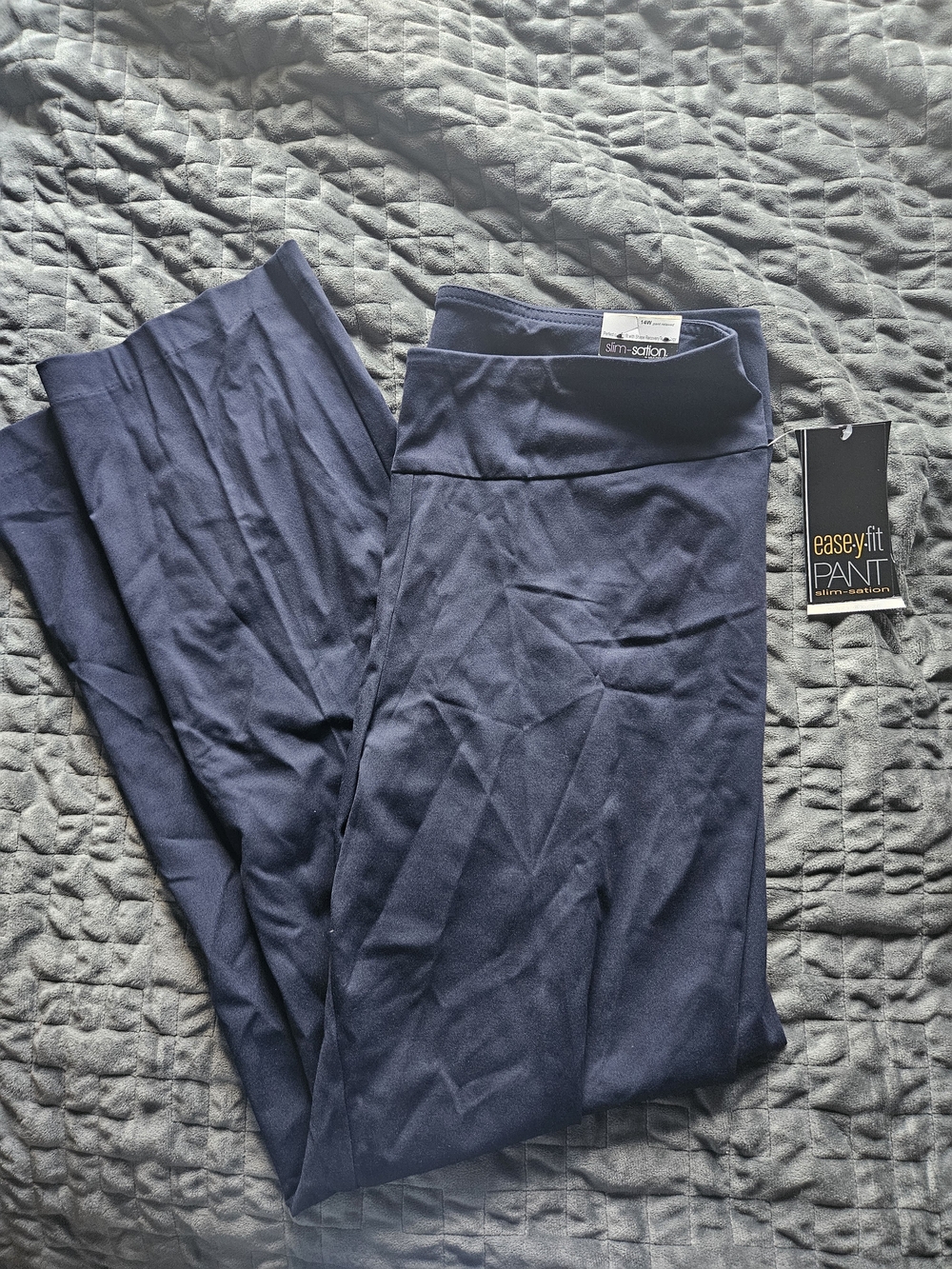 Multiples Slim-sation Pull-On Pants in Navy